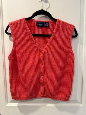 Vintage Liz Claiborne Lizsport Coral Knit Vest